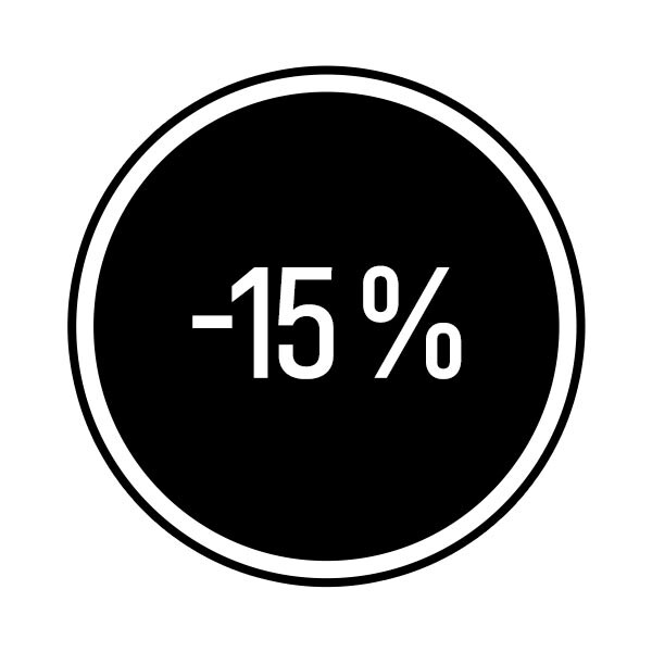 moins 15%