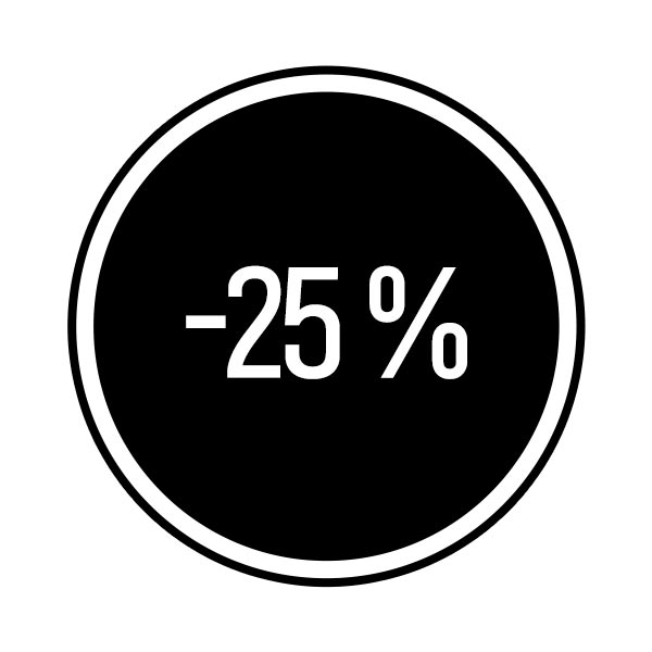 moins 25%